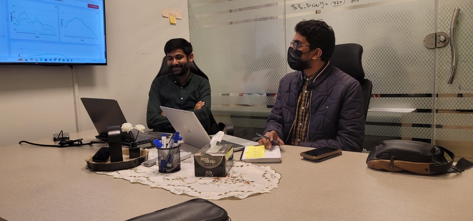 Office project review meeting
