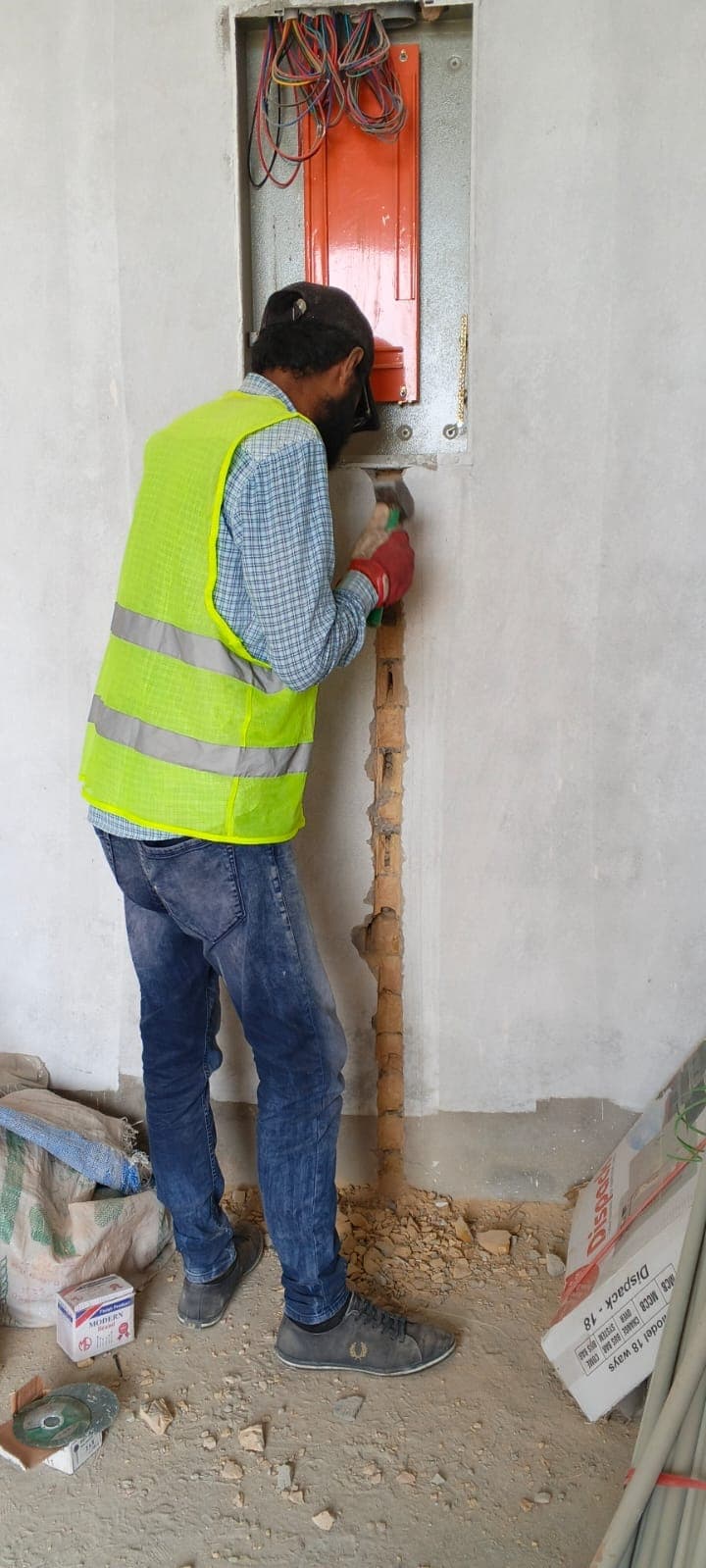 DHA Islamabad electrical panel wall chasing